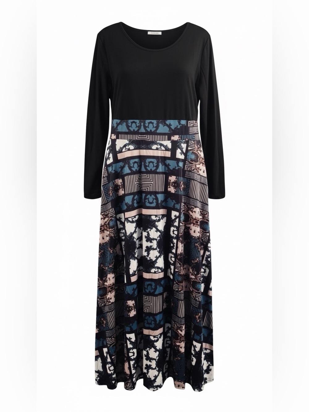 Women's Black Multicolor Printed A-Line Skirt